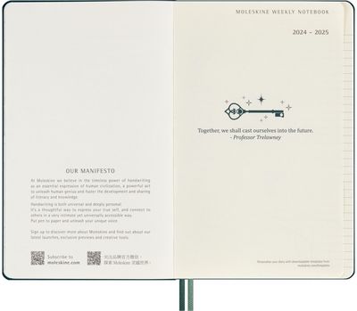 Darbo knyga Moleskine Harry Poter 18 mėn. 2024-25, 13x21 cm, savaitinė, kieti vi ršeliai