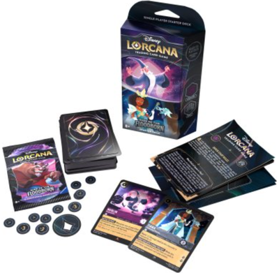 Kortelės Disney LORCANA: Rise of the Floodborn TCG Starter Deck Amethyst & Steel
