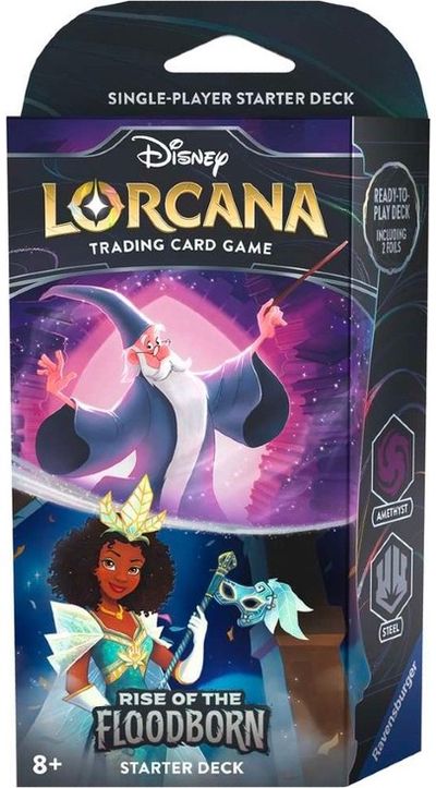 Kortelės Disney LORCANA: Rise of the Floodborn TCG Starter Deck Amethyst & Steel