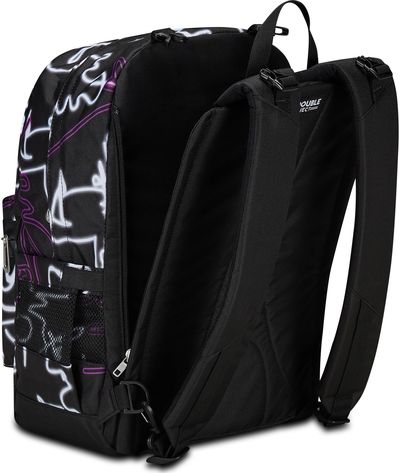 Dvipusė kuprinė SEVEN LEDCONTOUR, su ausinėmis, RPET, 44 cm, juoda/ grafiti