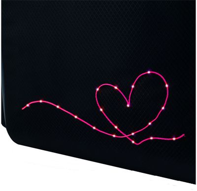 Ergonominė kuprinė Kite HEART, M, 39 cm, su LED, juodos sp.