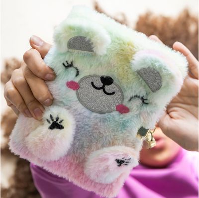 Dienoraštis B2F SECRET DIARY BEAR su spynele, kailinis, 80 l., 80 g