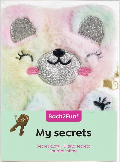 Dienoraštis B2F SECRET DIARY BEAR su spynele, kailinis, 80 l., 80 g