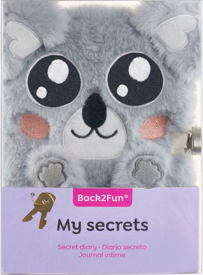 Dienoraštis B2F SECRET DIARY KOALA su spynele, kailinis, 80 l., 80 g