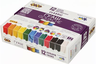 Guašas Zibi CLASSIC KIDS Line, 12 spalvų x 20ml