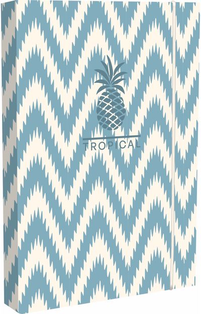 Dėklas sąsiuviniams Lastva Tropical su guma, A4, 2 cm