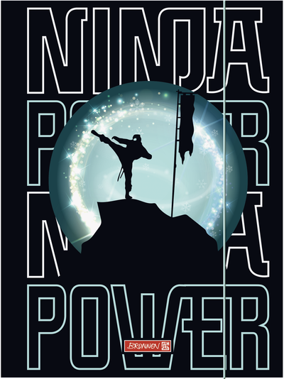 Aplankas kartoninis Brunnen NINJA su guma, A3