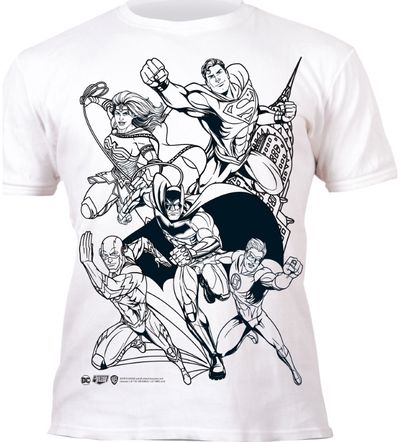 Marškinėliai spalvinimui SPLAT PLANET su flomasteriais, Justice League 7-8
