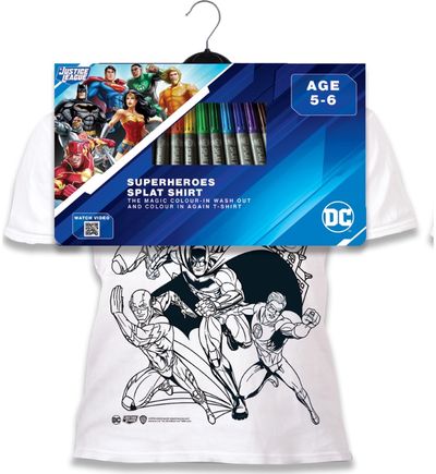 Marškinėliai spalvinimui SPLAT PLANET su flomasteriais, Justice League 7-8