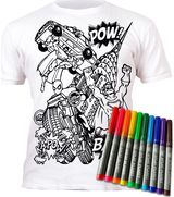 Marškinėliai spalvinimui SPLAT PLANET su flomasteriais Herojai, 3-4 (pakuotėje)