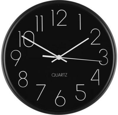 Sieninis laikrodis „Hour“ juodas, 25 cm
