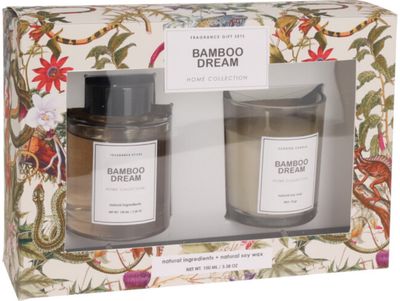 Namų kvapų rinkinys BAMBOO/ISLAND (namų kvapas+žvakė), įv.rūšys, 100ml + 90gr