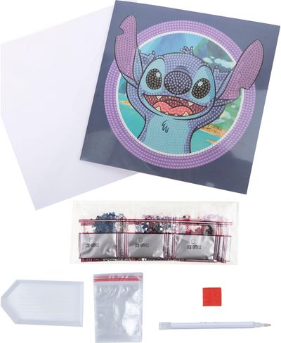 DISNEY STITCH Piešimo deimantais kortelė Stitch, 18 x 18 cm