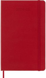 Darbo knyga MOLESKINE 2024/2025 18 mėn., savaitė, raudonas kietas viršelis