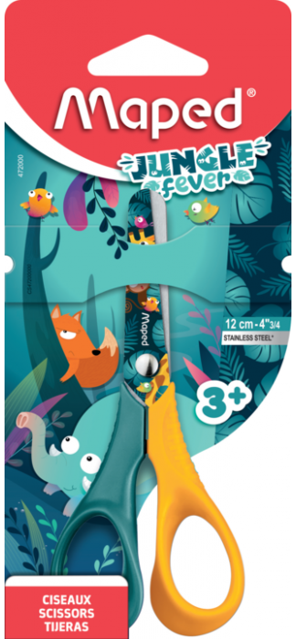 Žirklės MAPED Jungle Fever Vivo, 12 cm, bl.