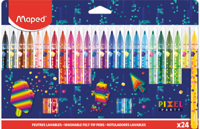 Flomasteriai MAPED ColorPeps Pixel Party, 24 spalvos
