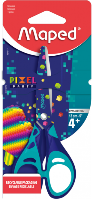 Žirklės MAPED Pixel Party, 13 cm, bl.
