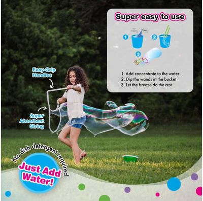 Muilo burbulų koncentratas SOUTH BEACH BUBBLES ir lazdelės Giant Bubbles Concentrate Kit UNICORN