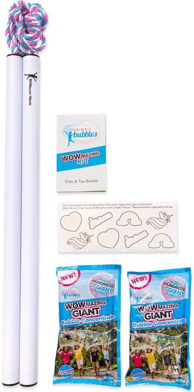 Muilo burbulų koncentratas SOUTH BEACH BUBBLES ir lazdelės Giant Bubbles Concentrate Kit UNICORN