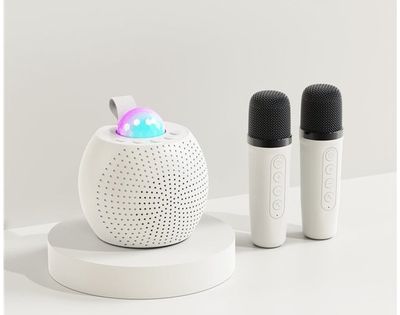 Disko stiliaus grotuvas su dviem balsą keičiančiais mikrofonais YES FOR SKILLS ( su įrašytomis lietuviškomis dainomis ir pasakomis)