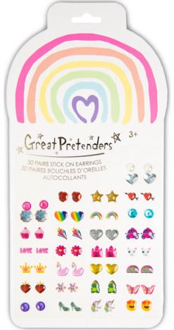 Lipdukai auskariukai GREAT PRETENDERS Rainbow Love Sticker Earrings 30 porų