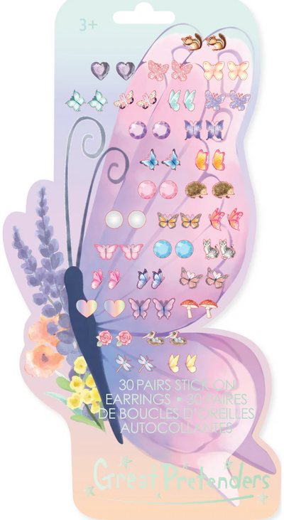Lipdukai auskariukai GREAT PRETENDERSButterfly Sticker Earrings 30 porų