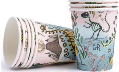 Vienkartiniai puodeliai Great Pretenders Dinosaur, 8 vnt