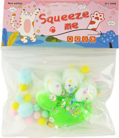 Antistresinis žaislas SQUISHY CAT PAW 7cm,, įv, rūšys
