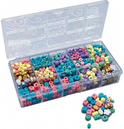 Kūrybinis rinkinys mediniai karoliukai BUKI Spalvoti