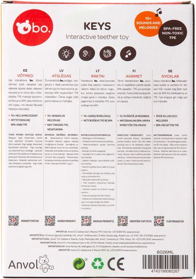 bo. Interaktyvus žaislas-kramtukas Raktai"