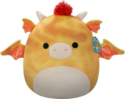 Pliušinis žaislas SQUISMALLOWS Brad Dieric - Yellow Textured Dragon W/Red Hair 40cm. W19B