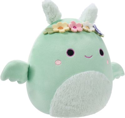 Pliušinis žaislas SQUISMALLOWS Tove - Mint Green Mothman W/Flower Crown and Fuzzy Belly 19cm., W19A