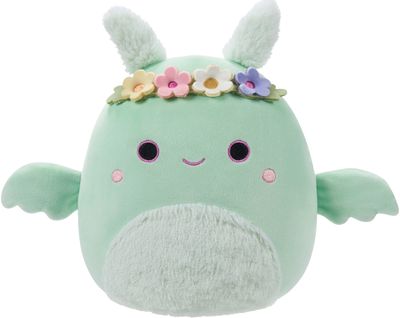 Pliušinis žaislas SQUISMALLOWS Tove - Mint Green Mothman W/Flower Crown and Fuzzy Belly 19cm., W19A