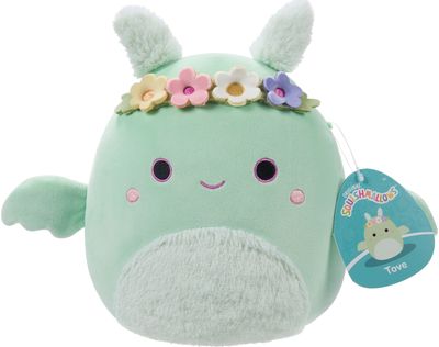 Pliušinis žaislas SQUISMALLOWS Tove - Mint Green Mothman W/Flower Crown and Fuzzy Belly 19cm., W19A