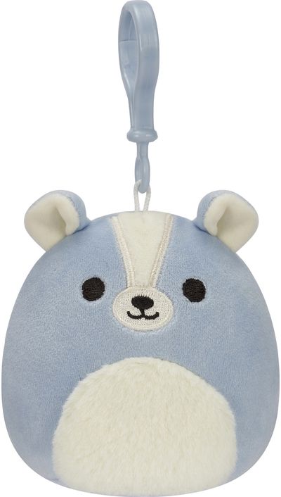 Pliušinis žaislas SQUISMALLOWS su pakabuku Sol - Blue Skunk W/Fuzzy Belly 8cm., W18