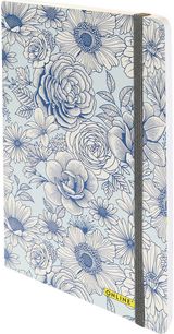 Užrašinė BLUE FLOWERS, A5, 120 g, 72 l., taškeliais