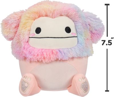 Pliušinis žaislas SQUISMALLOWS W18A 19cm. Diane - Peach Bigfoot W/Rainbow Hair