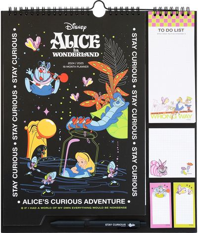 Sieninis planuoklis su užrašų lapeliais DISNEY ALICIA 2024/2025 (24 rugs.-25 gru od.)
