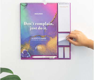 Sieninis planuoklis su užrašų lapeliais GLITTER 2024/2025 (24 rugs.-25 gruod.)