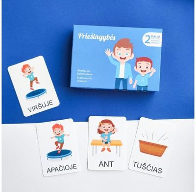 Dviejų dalių Montessori lavinamųjų kortelių rinkinys YES FOR SKILLS Priešingybės