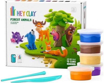 Modelinas HEY CLAY Air-Dry Clay Forest Animals 15 vnt.