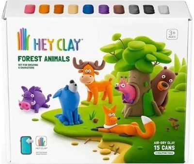 Modelinas HEY CLAY Air-Dry Clay Forest Animals 15 vnt.