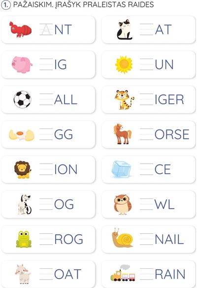 Anglų kalbos mokyklėlė. Raidės