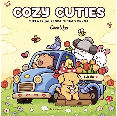 „Cozy cuties“. Miela ir jauki spalvinimo knyga