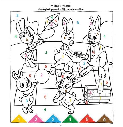 Spalvų žaidimai su Eglute ir kitais gyvūnais (su kreidelėmis)