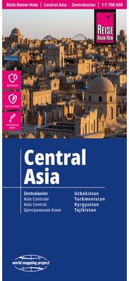 Central Asia Map: Uzbekistan - Turkmenistan - Kyrgyzstan - Tajikistan