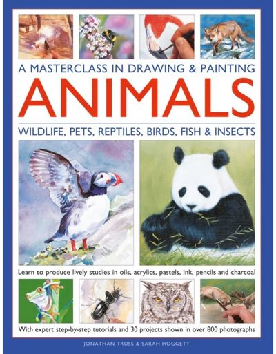 Masterclass in Drawing & Painting Animals (Wildlife, Pets, Reptiles, Birds, Fish & Insects): Learn to produce lively studies in oils, acrylics, pastels, ink, pencils and charcoal; With expert step-by-step tutorials and 30 projects shown