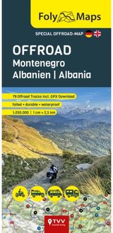 FolyMaps OFFROAD Montenegro and Albania 1:250 000: Special map with over 75 off-road tracks