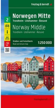 Norway Middle Road and Leisure Map: Trondheim, Lillehammer, Alesund