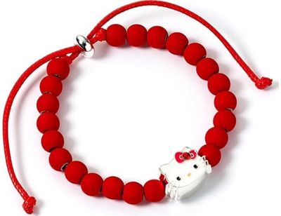 Hello Kitty Red Bead Bracelet with Hello Kitty Charm